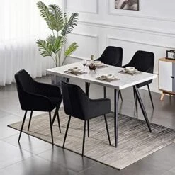 KEIVVAKN Velvet Dining Chairs Set Of 4 Green Velvet Upholstered Chairs For Dining Room Modern Tufted Dining Chair With Arms -Songmics Furniture Shop 512eXWTPWoL. AC