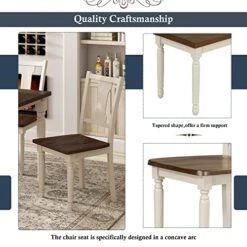 Merax 6 Pieces Dining Table Set With Bench, Kitchen Table Chairs Set, Wooden Rectangular Dining Table With 4 Chairs And Bench For Kitchen Room Dining Room (Brown+Cottage White) -Songmics Furniture Shop 512mKASzdKL