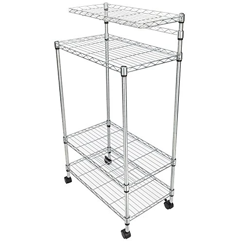 Volowoo Kitchen Baker's Rack,4-Tier Kitchen Organizer Rack Utility Storage Shelf On Wheels Microwave Oven Stand Storage Cart Workstation Shelf (Without Swivel Wave Hook) 3 Volowoo Kitchen Baker's Rack,4-Tier Kitchen Organizer Rack Utility Storage Shelf On Wheels Microwave Oven Stand Storage Cart Workstation Shelf (Without Swivel Wave Hook) - Image 3