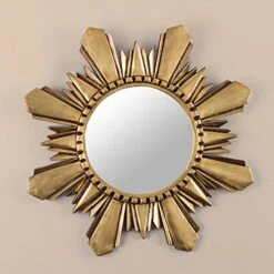 NOVICA Leaf Round Starburst Mohena Wood With Bronze Wall Mounted Mirror, Metallic 'Cuzco Sun' 9 NOVICA Leaf Round Starburst Mohena Wood With Bronze Wall Mounted Mirror, Metallic 'Cuzco Sun' -Songmics Furniture Shop 512psUXQ5nL
