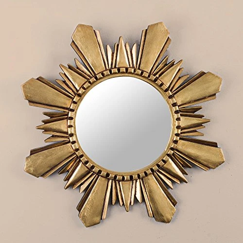 NOVICA Leaf Round Starburst Mohena Wood With Bronze Wall Mounted Mirror, Metallic 'Cuzco Sun' 4 NOVICA Leaf Round Starburst Mohena Wood With Bronze Wall Mounted Mirror, Metallic 'Cuzco Sun' - Image 4