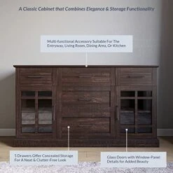 BELLEZE Sideboard Buffet Console Table, Versatile Media Cabinet With Drawers And Adjustable Shelves - 58 Inch - Astorga (Espresso) -Songmics Furniture Shop 512uwE9BrUL