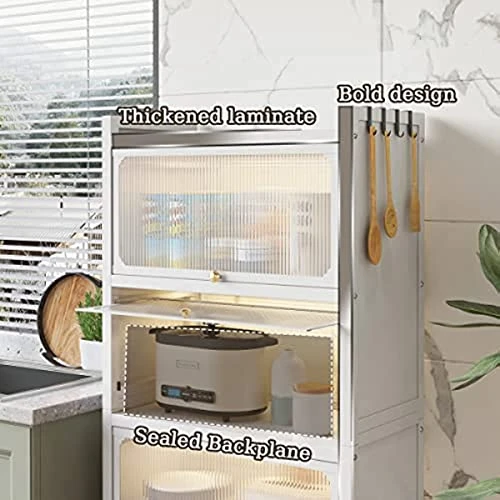 ZLCO 5 Tier Kitchen Pantry Storage Cabinet Bread Rack Coffee Station Utility Storage Shelf Bookcase Bookshelf Bookrack Microwave Rack Storage Rack 6 ZLCO 5 Tier Kitchen Pantry Storage Cabinet Bread Rack Coffee Station Utility Storage Shelf Bookcase Bookshelf Bookrack Microwave Rack Storage Rack - Image 6