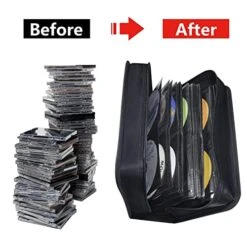 CD Case DVD Storage Holder, Siveit CD/DVD Case Wallet 128 Capacity DVD Cases Organizer CD Binder,Portable CD Wallet For Home Travel (Black) -Songmics Furniture Shop 5136IUYlyiL