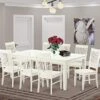 East West Furniture Dining Table Set, 9-Piece, ALGWE9-LWH-W
