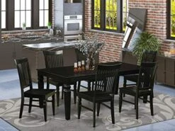 East West Furniture Dining Table Set, 9-Piece, ALGWE9-LWH-W -Songmics Furniture Shop 5136UBirS7L. AC