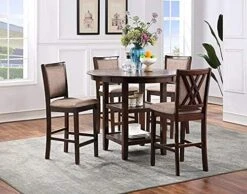New Classic Furniture Amy 5-Piece Counter Dining Table Set, Gray -Songmics Furniture Shop 5137xWDUaAS. AC