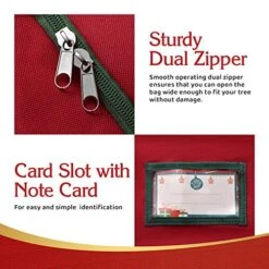 HOLIDAY SPIRIT Christmas Tree Storage Bag, Heavy-Duty 600D Oxford Material With Durable Reinforced Handles & Zipper, Waterproof Dust Protection (Red, Fits A 9FT Tree) -Songmics Furniture Shop 513JnlMgJDL