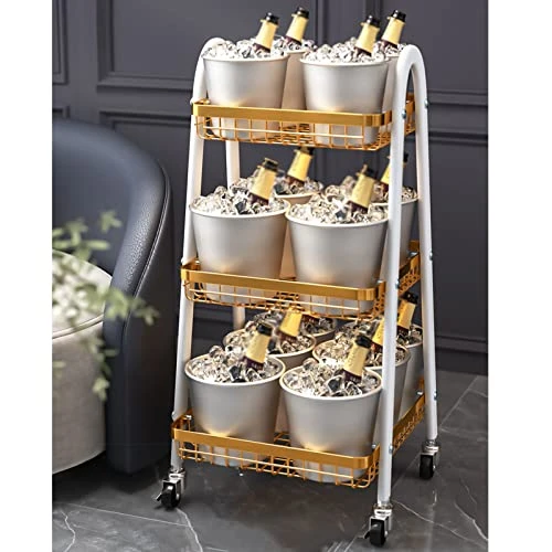 Kitchen Storage Counter Kitchen Trapezoidal Rack Floor-to-Ceiling Multi-Layer Trolley Storage Rack Removable Household (Green) 4 Kitchen Storage Counter Kitchen Trapezoidal Rack Floor-to-Ceiling Multi-Layer Trolley Storage Rack Removable Household (Green) - Image 4