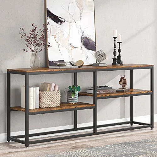 Tirbesigns 70.9 Inch Extra Long Sofa Table With Storage Shelves, Industrial Narrow Console Table Behind Sofa Couch, Entryway Hallway Table TV Stand For Living Room 1 Tirbesigns 70.9 Inch Extra Long Sofa Table With Storage Shelves, Industrial Narrow Console Table Behind Sofa Couch, Entryway Hallway Table TV Stand For Living Room