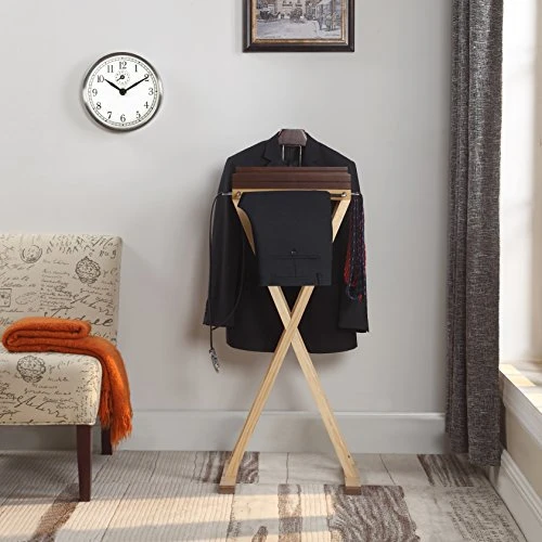 Proman Products Laguna Valet Stand, Two Stackable Trays, 17.75" W X 14" D X 47" H 2 Proman Products Laguna Valet Stand, Two Stackable Trays, 17.75" W X 14" D X 47" H - Image 2