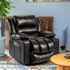 HOMYEDAMIC Recliner Chair Massage Rocker With Heated Modern Ergonomic Lounge 360 Degree Swivel Single Sofa Seat Living Room Lounge Recliners On Clearance Elastic Foam Filling -Songmics Furniture Shop 513mDc2eGGL. AC