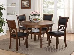 New Classic Furniture Gia 5-Piece Round Counter Height Set With 1 Dining Table And 4 Chairs, 42.25", Cherry -Songmics Furniture Shop 513wN8cZkES. AC