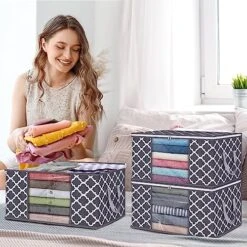 Fixwal Storage Bags 6 Pack 90L Large Capacity Clothes Organization And Storage Containers For Bedding Comforters Bedroom Closet Dorm With Reinforced Handle, Clear Window, Sturdy Zippers, Grey 13 Fixwal Storage Bags 6 Pack 90L Large Capacity Clothes Organization And Storage Containers For Bedding Comforters Bedroom Closet Dorm With Reinforced Handle, Clear Window, Sturdy Zippers, Grey -Songmics Furniture Shop 513wwiCFuOL