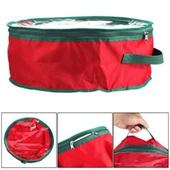TITA-DONG 2Pcs 20 Inch Christmas Wreath Storage Bag,Portable Artificial Wreaths Organizer Container With Dual Zippered Transparent Window & Handles For Christmas Holiday Ornament Wreath Storage -Songmics Furniture Shop 513zqg5CdcL