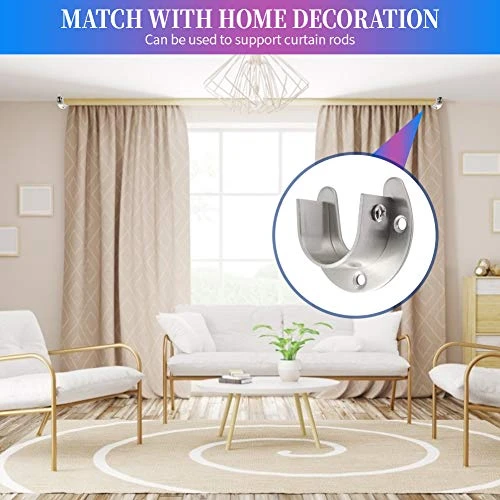 Creatyi Heavy Duty Stainless Steel Closet Rod Brackets Closet Shower Rod Bracket Closet Rod Holders Closet Pole Sockets Closet Rod Supports For 1 1/4 Inch Rod (8 PCS, Silver) 4 Creatyi Heavy Duty Stainless Steel Closet Rod Brackets Closet Shower Rod Bracket Closet Rod Holders Closet Pole Sockets Closet Rod Supports For 1 1/4 Inch Rod (8 PCS, Silver) - Image 4