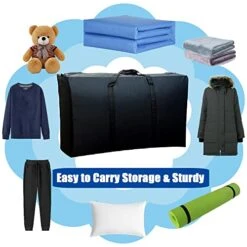 3 Pack Oversized Moving Bags With Zippers & Carrying Handles,Organizer Bag,Carrying Bag,Camping Bag,Heavy Duty Storage Tote For Clothing Storage,College Moving,Moving Supplies(Black) -Songmics Furniture Shop 51415JK3UoL