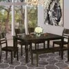 East West Furniture CALY6-CAP-W 6 Piece Kitchen Table & Chairs Set Contains A Rectangle Dining Table And 4 Dining Room Chairs With A Bench, 36x60 Inch, Cappuccino
