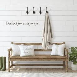 Rustic Wall Hooks For Hanging (4 Pack) Heavy Duty, Cast Iron, Black Coat Hooks For Hanging Coats - Decorative, Farmhouse Wall Hooks For Bags, Hats, Towels (Black And Brown Patina W/Hardware) -Songmics Furniture Shop 5148Ov2oMRL