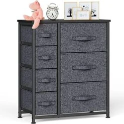 Pipishell 7 Drawer Fabric Dresser Storage Tower, Dresser Chest With Wood Top And Easy Pull Handle, Organizer Unit For Closets, Bedroom, Nursery Room, Office 11 Pipishell 7 Drawer Fabric Dresser Storage Tower, Dresser Chest With Wood Top And Easy Pull Handle, Organizer Unit For Closets, Bedroom, Nursery Room, Office -Songmics Furniture Shop 514AMvbEjdL. AC