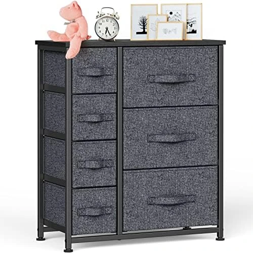 Pipishell 7 Drawer Fabric Dresser Storage Tower, Dresser Chest With Wood Top And Easy Pull Handle, Organizer Unit For Closets, Bedroom, Nursery Room, Office 6 Pipishell 7 Drawer Fabric Dresser Storage Tower, Dresser Chest With Wood Top And Easy Pull Handle, Organizer Unit For Closets, Bedroom, Nursery Room, Office - Image 6