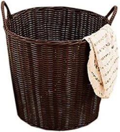 Solid Color Dirty Clothes Basket Woven Storage Baskets Plastic Rattan Toy Storage Box Woven Laundry Basket (Coffee) 9 Solid Color Dirty Clothes Basket Woven Storage Baskets Plastic Rattan Toy Storage Box Woven Laundry Basket (Coffee) -Songmics Furniture Shop 514ARSvYaqL. AC