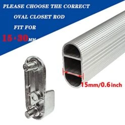 4Pcs Wardrobe Bracket Zinc Alloy Closet Rod Holders 15mm X 30mm Oval Closet Rod End Supports (Single Hole) With Rear Facing 6.5mm Pins -Songmics Furniture Shop 514CxUZzEmL