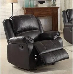 Elountik Modern Zuriel Motion Reclining Loveseat With Tight Back & Seat Cushion,Tight Pillow Top Arm, Recliner Loveseat With Motion Reclining Mechanism For Living Room (Black PU, Reclining Loveseat) -Songmics Furniture Shop 514QifP8jnL. AC