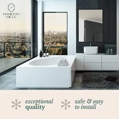 Hamilton Hills 30x40 Inch Black Framed Mirror | Large Rectangular Bathroom Mirrors For Wall | Floating Glass Panel Vanity With Border | Wall-Mounted Mirror For Decor | Hangs Horizontal Or Vertical -Songmics Furniture Shop 514UZDTDJxL