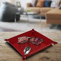 Bella Busta-3 Years Anniversary -3rd Anniversary Leather Gift-Engraved Leather Tray (Red) -Songmics Furniture Shop 514c8sC0W5L