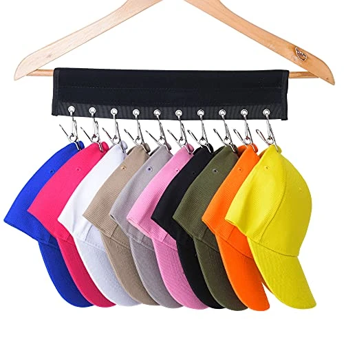 LEKUSHA Cap Organizer Hanger, 10 Baseball Cap Holder, Hat Organizer For Closet - Change Your Cloth Hanger To Cap Organizer Hanger - Keep Your Hats Cleaner Than A Hat Rack, Pack Of 4 Black 2 LEKUSHA Cap Organizer Hanger, 10 Baseball Cap Holder, Hat Organizer For Closet - Change Your Cloth Hanger To Cap Organizer Hanger - Keep Your Hats Cleaner Than A Hat Rack, Pack Of 4 Black - Image 2