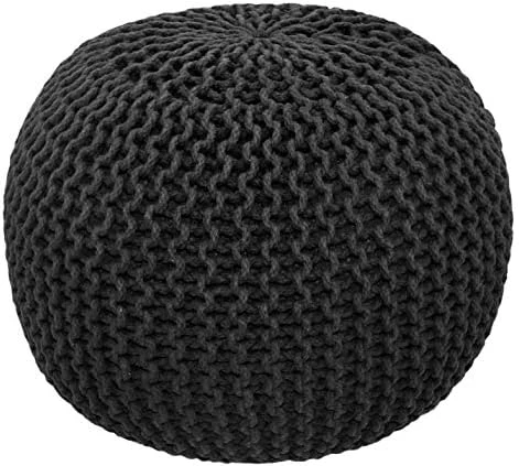 COTTON CRAFT - Hand Knitted Cable Style Dori Pouf - Ivory - Floor Ottoman - Cotton Braid Cord - Handmade & Hand Stitched - Truly One Of A Kind Seating - 20 Dia X 14 High 8 COTTON CRAFT - Hand Knitted Cable Style Dori Pouf - Ivory - Floor Ottoman - Cotton Braid Cord - Handmade & Hand Stitched - Truly One Of A Kind Seating - 20 Dia X 14 High - Image 8