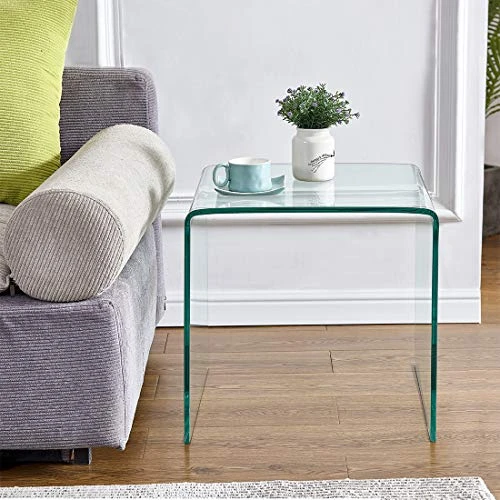 Glass End Side Table For Living Room Nightstand Bedside Table Small Coffee Table(19.7" X15.7x17.7) (20x16x18) 3 Glass End Side Table For Living Room Nightstand Bedside Table Small Coffee Table(19.7" X15.7x17.7) (20x16x18) - Image 3