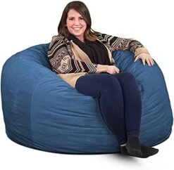 ULTIMATE SACK 4000 (4 Ft.) Bean Bag Chair Cover In Multiple Colors: Cover ONLY. (4000, Electric Blue Suede) -Songmics Furniture Shop 5154Mt3NhZL. AC