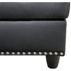 Trent Home Transitional Faux Leather Sectional Sofa With Ottoman In Black -Songmics Furniture Shop 5155Ag9gNYS