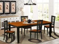 EAST WEST FURNITURE 9 PC Dining Room Set-Dining Table With 8 Wooden Dining Chairs -Songmics Furniture Shop 5156gSL1SqL. AC