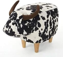 Christopher Knight Home Bessie Patterned Velvet Cow Ottoman, Black And White Cow Hide / Natural -Songmics Furniture Shop 515Dp6VDplL. AC