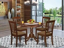 East West Furniture HLDA5-BMK-W 5PC Round 42 Inch Table And 4 Vertical Slatted Chairs -Songmics Furniture Shop 515MniGLrkL. AC