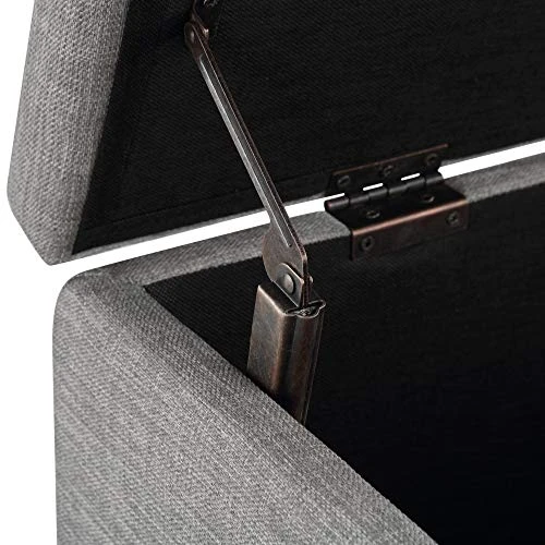 Amazon Basics Upholstered Storage Ottoman And Entryway Bench, 35.5"W X 16.5"D X 17"H, Light Gray 4 Amazon Basics Upholstered Storage Ottoman And Entryway Bench, 35.5"W X 16.5"D X 17"H, Light Gray - Image 4