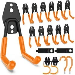 3-H Garage Hooks 14 Pack, Heavy Duty Garage Storage Hooks For Hanging Garage Wall Hooks Organizing Utility Ladder Hooks And Tool Hangers For Garden Tools, Ladders, Bikes Garage Organizers Storage -Songmics Furniture Shop 515N4BjuIL. AC