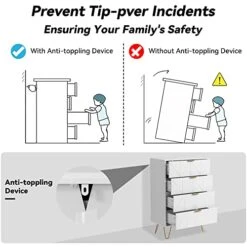 LOUVIXA Dresser For Bedroom, White Dresser, 4 Small Drawer Dresser With Metal Legs -Songmics Furniture Shop 515Wt9pzZoL