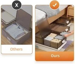 SIRIRIC Under Bed Storage Containers, 3 Packs Underbed Shoes Closet Storage With Clear Window, 6.89'' High Closet Organizers And Storage For Bedroom Clothes Shoes Blankets, Shoe Organizer Under Bed -Songmics Furniture Shop 515aOLleb5L