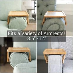 Shamrock Home Arm Table Clip On Tray Sofa Table For Wide Couches. Couch Arm Tray Table, Portable Table, TV Table And Side Tables For Small Spaces. Stable Sofa Arm Table For Eating And Drink Table -Songmics Furniture Shop 515dcUFjjHL