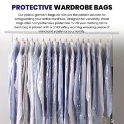 Norton Supply Dry Cleaning Poly Bags - Transparent Plastic Garment Cover, 40" Long, 100 Gauge Thickness, Suit Packing, Travel & Laundry Clothes Closet Hanging -Songmics Furniture Shop 515dljgRdyL