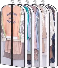 KIMBORA 40" Garment Bags For Hanging Clothes Storage With 4" Gussetes Clear Suit Bags For Closet Storage Coat Cover For Sweaters Shirts, Jackets, (5 Packs,White) 11 KIMBORA 40" Garment Bags For Hanging Clothes Storage With 4" Gussetes Clear Suit Bags For Closet Storage Coat Cover For Sweaters Shirts, Jackets, (5 Packs,White) -Songmics Furniture Shop 515hUEJ8EoS. AC
