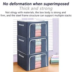 Clothes Storage Bag 100L Large Capacity Organizer With Reinforced Handle Thick Fabric For Comforters, Blankets, Bedding, Foldable With Sturdy Zipper, Clear Window, 3 Fixed Folding Steel Frames (2 Pack) 9 Clothes Storage Bag 100L Large Capacity Organizer With Reinforced Handle Thick Fabric For Comforters, Blankets, Bedding, Foldable With Sturdy Zipper, Clear Window, 3 Fixed Folding Steel Frames (2 Pack) -Songmics Furniture Shop 515lijbPjJS