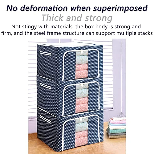 Clothes Storage Bag 100L Large Capacity Organizer With Reinforced Handle Thick Fabric For Comforters, Blankets, Bedding, Foldable With Sturdy Zipper, Clear Window, 3 Fixed Folding Steel Frames (2 Pack) 4 Clothes Storage Bag 100L Large Capacity Organizer With Reinforced Handle Thick Fabric For Comforters, Blankets, Bedding, Foldable With Sturdy Zipper, Clear Window, 3 Fixed Folding Steel Frames (2 Pack) - Image 4