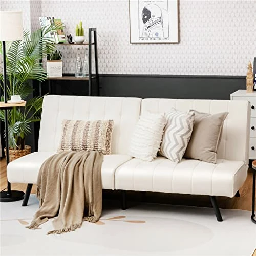 YTYZC Futon Sofa Bed PU Leather Convertible Folding Couch Sleeper Lounge Convenient Installation (Color : Black) 3 YTYZC Futon Sofa Bed PU Leather Convertible Folding Couch Sleeper Lounge Convenient Installation (Color : Black) - Image 3