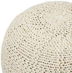 GDFStudio Valentine Hand Knit Fabric Pouf (Ivory) -Songmics Furniture Shop 515nyxunfUL