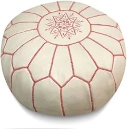 Mina Stuffed Moroccan Leather Pouf Ottoman, 20" Diameter And 13" Height (Brown) -Songmics Furniture Shop 515pe50c78L. AC